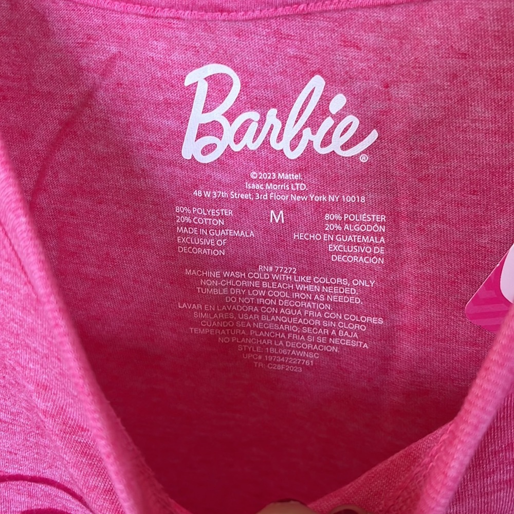 Brand New Barbie Pink Corvette Short Sleeve Shirt Movie Top - Picture 5 of 11